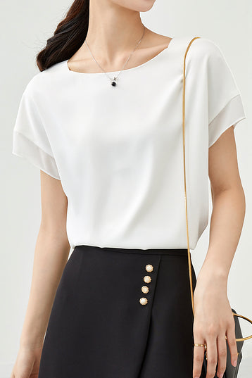 Fashionable Chiffon Short Sleeve Top