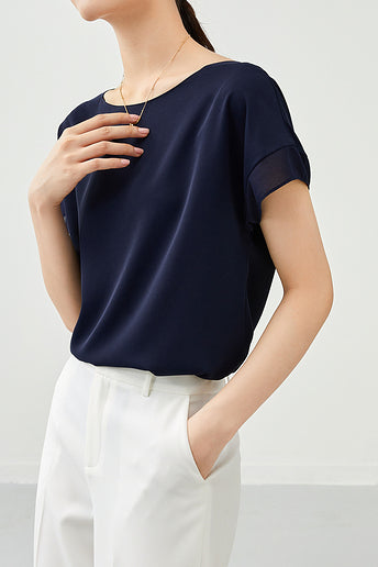 Fashionable Chiffon Short Sleeve Top
