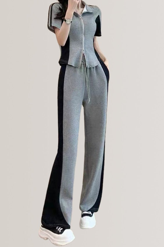 Color-block loose-fitting set