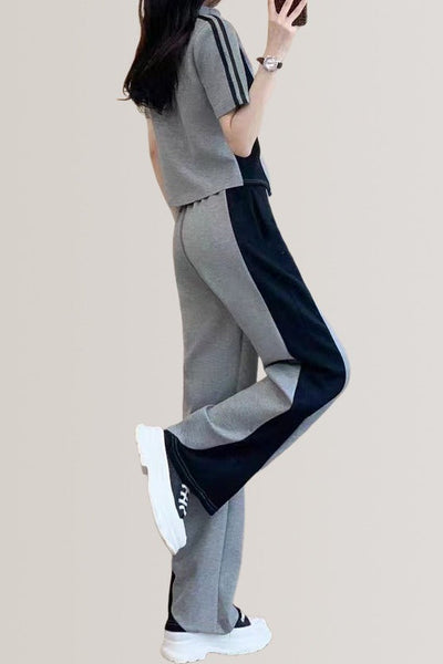 Color-block loose-fitting set