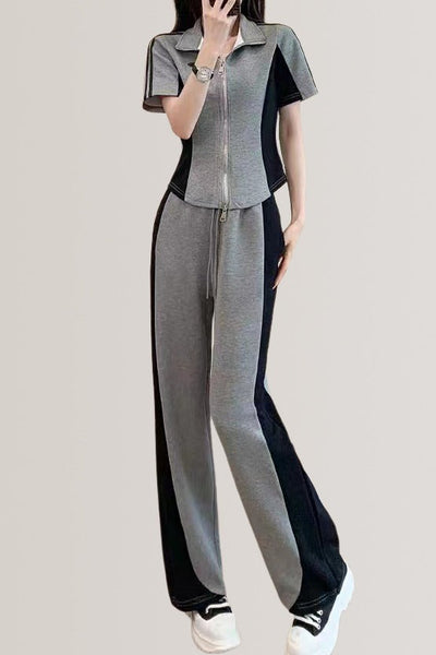 Color-block loose-fitting set