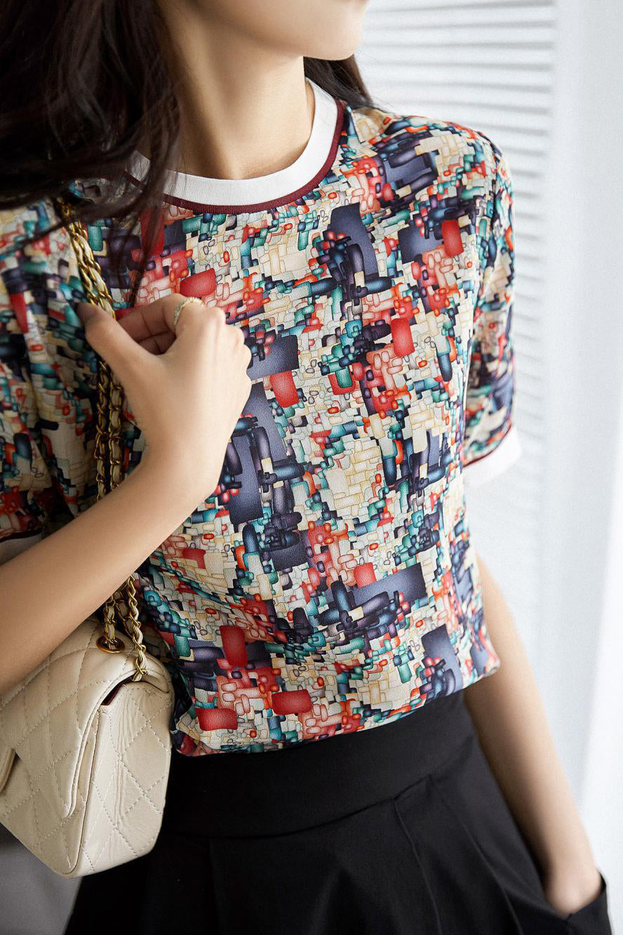 Fashionable Retro Printed T-Shirt