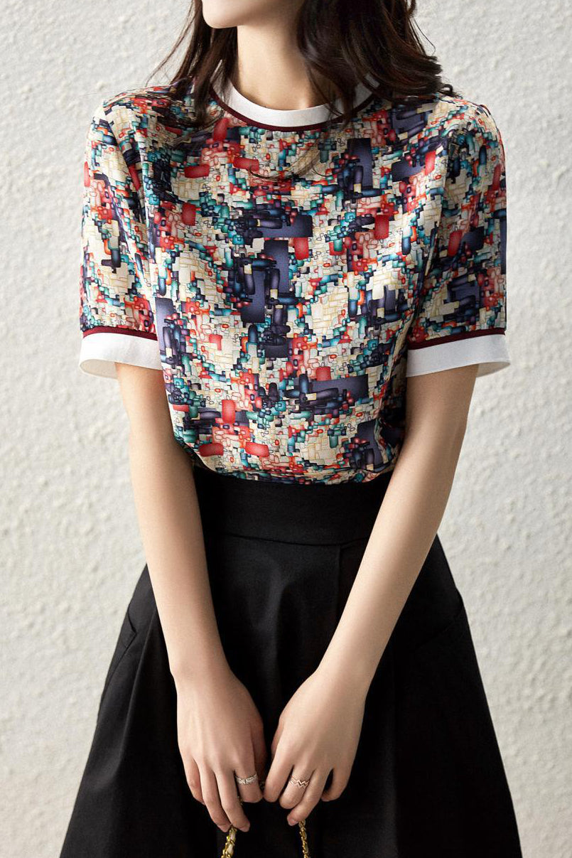 Fashionable Retro Printed T-Shirt