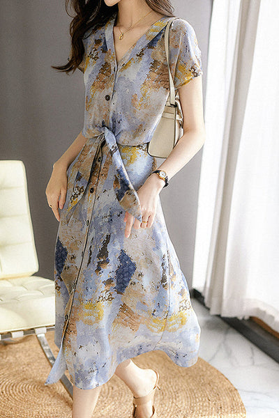 Printed Draped Dress