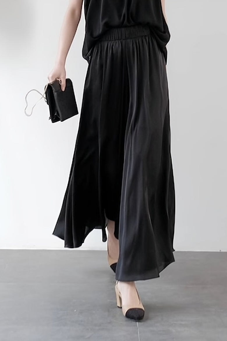 Casual Draped Ice Silk Wide-leg Pants