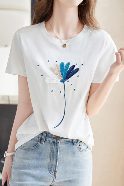 Breathable Comfortable Embroidered T-shirt