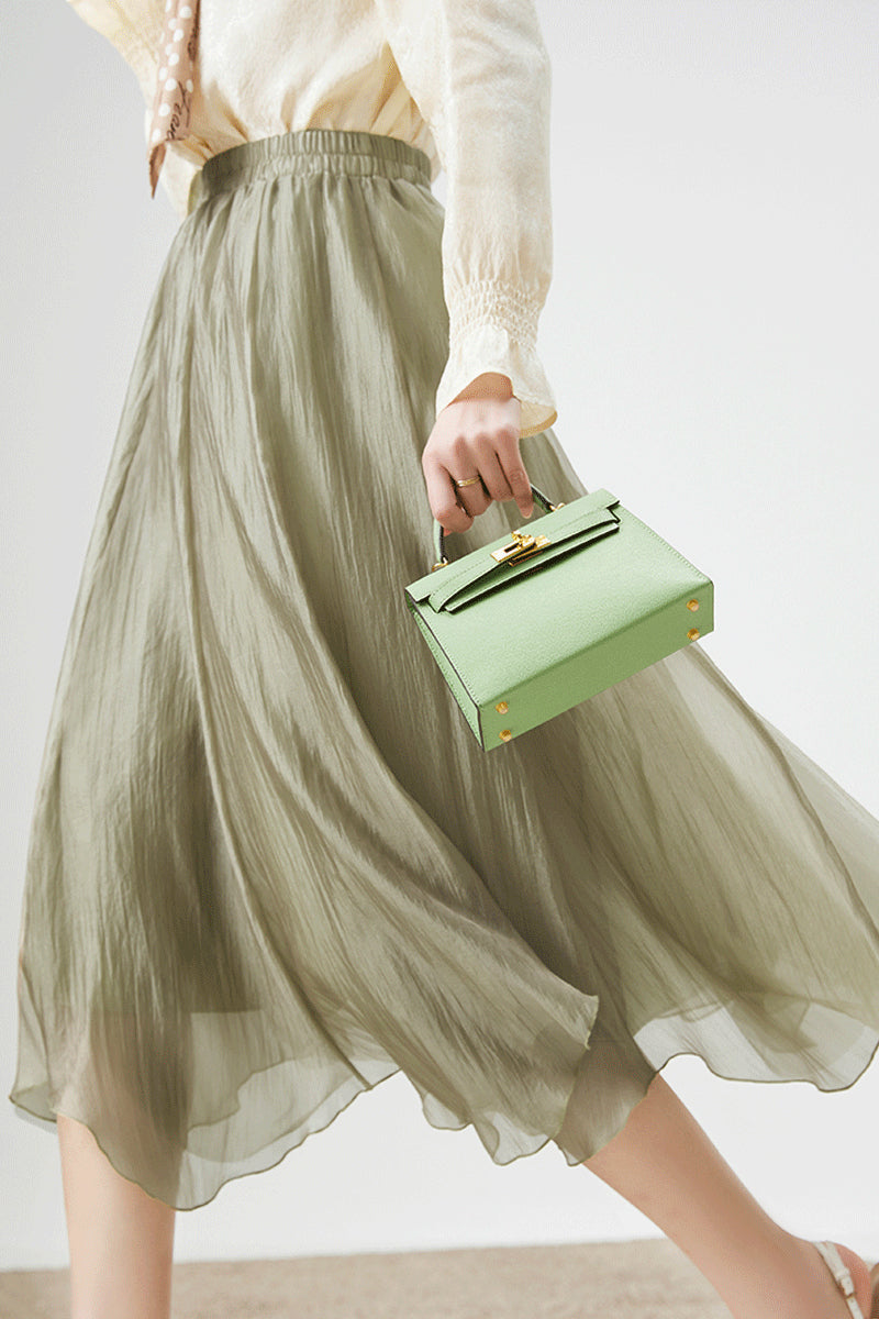 Ruffled Edge Irregular Chiffon Skirt