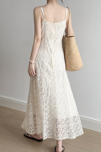 French Lace Spaghetti Strap Dress
