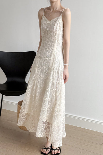 French Lace Spaghetti Strap Dress