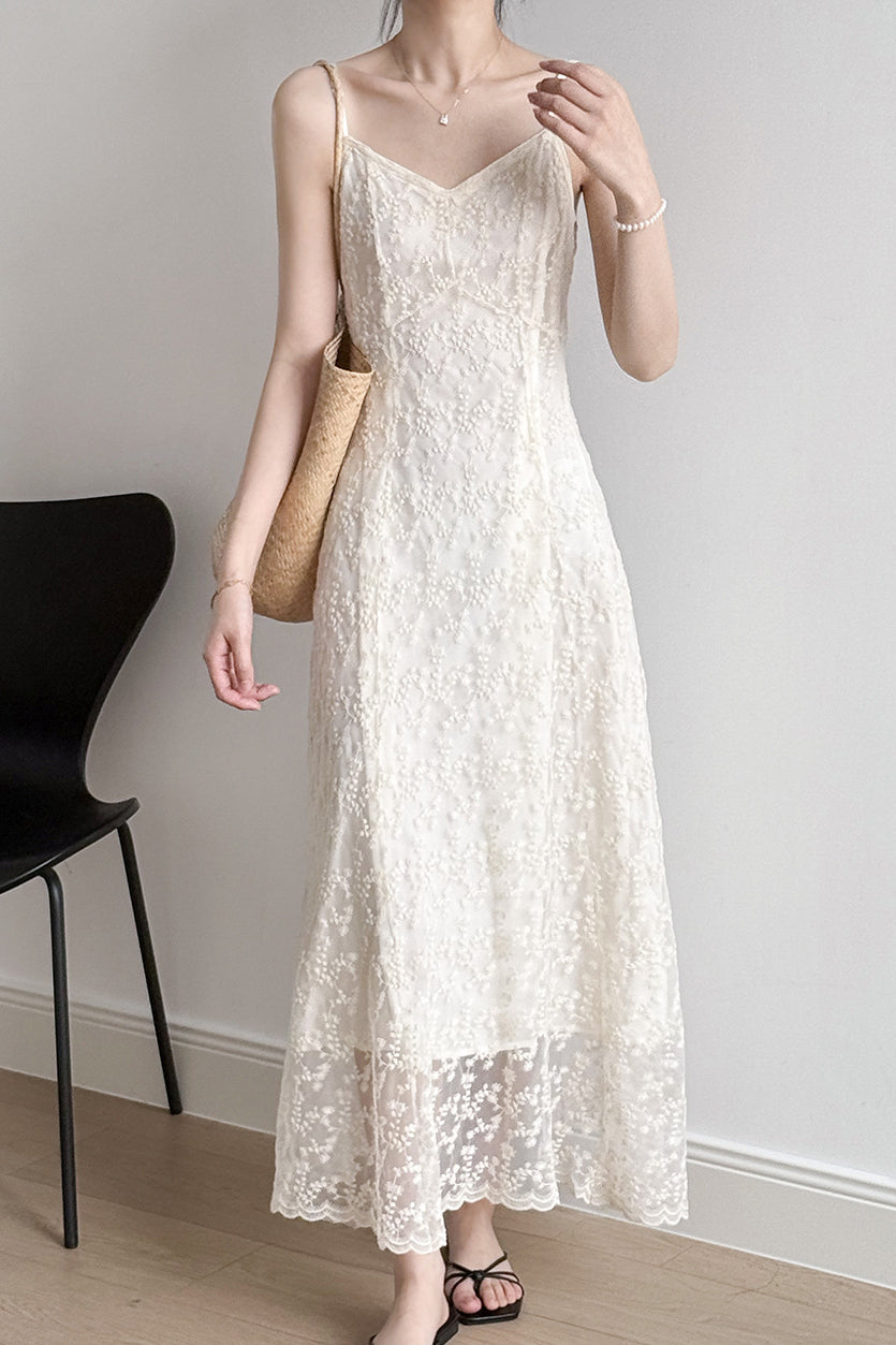 French Lace Spaghetti Strap Dress