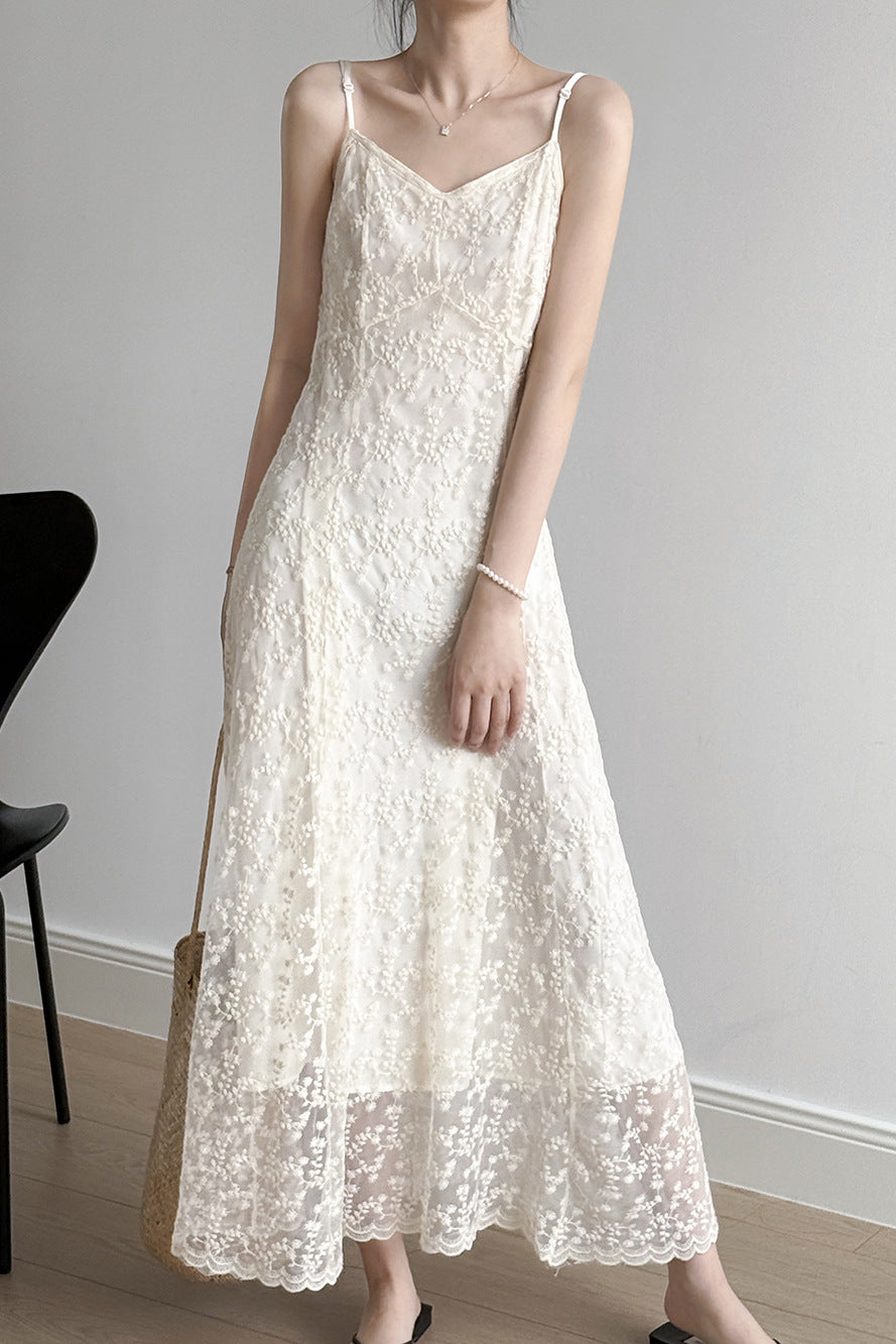French Lace Spaghetti Strap Dress