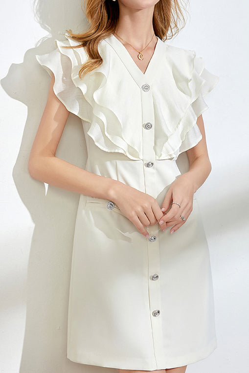 Ruffle Waist-Cinched Dress