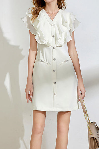 Ruffle Waist-Cinched Dress