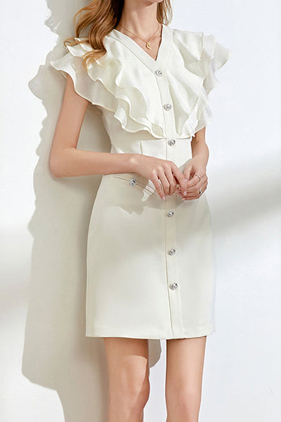 Ruffle Waist-Cinched Dress