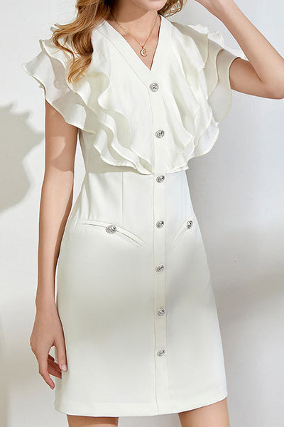 Ruffle Waist-Cinched Dress