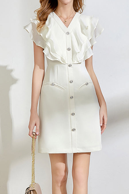 Ruffle Waist-Cinched Dress
