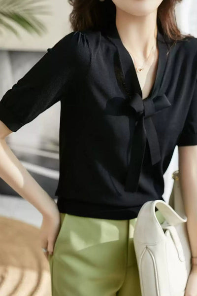 Elegant Tie-Knit Top