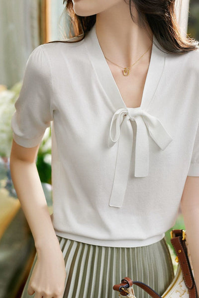 Elegant Tie-Knit Top