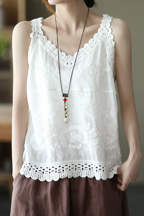 Hollow Embroidered Cami