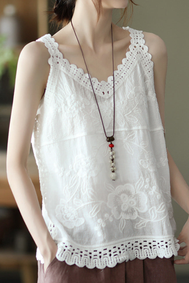 Hollow Embroidered Cami