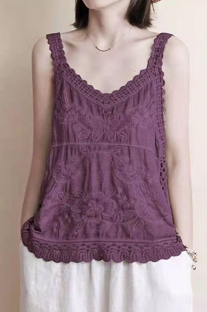 Hollow Embroidered Cami