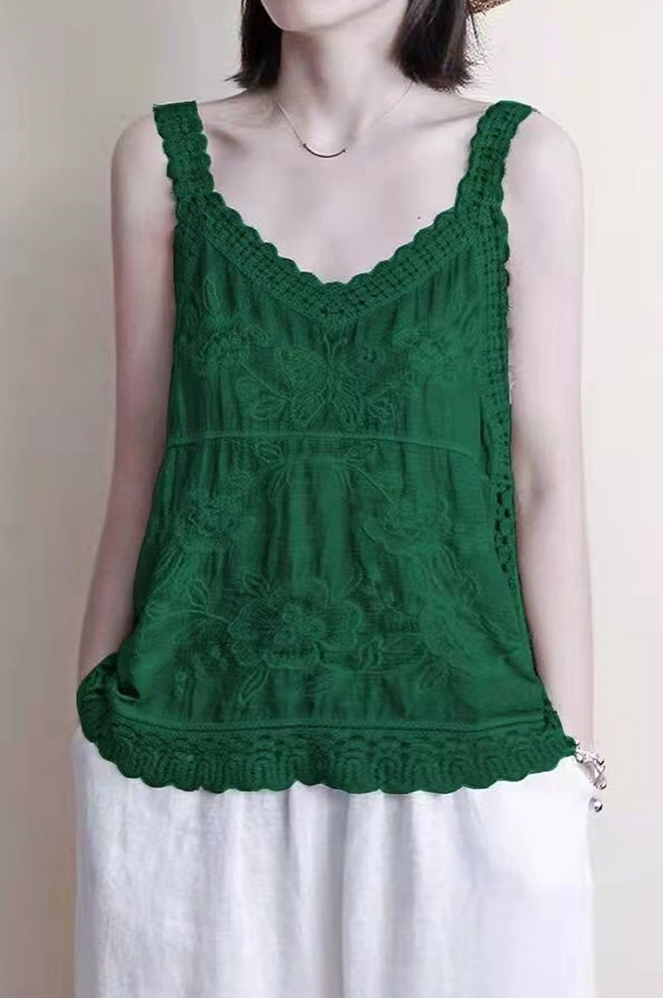 Hollow Embroidered Cami