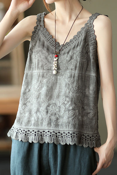 Hollow Embroidered Cami