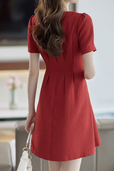 Elegant Waffle Waist Skirt