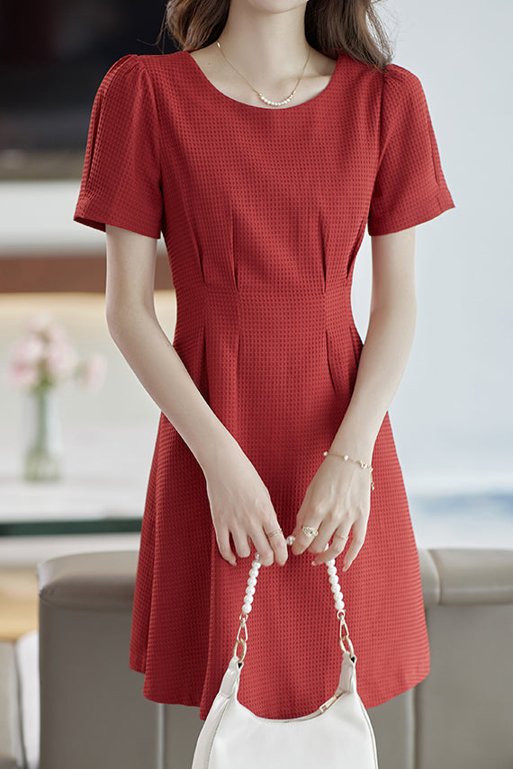 Elegant Waffle Waist Skirt