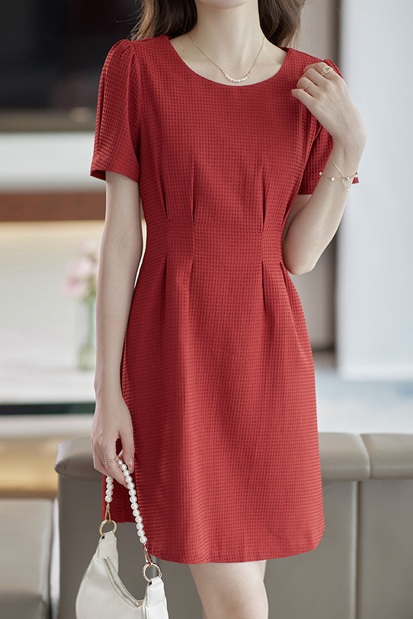 Elegant Waffle Waist Skirt