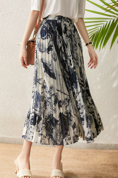 Lightweight Pleated Midi Skirt
