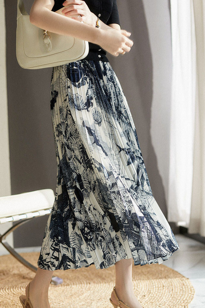 Lightweight Pleated Midi Skirt