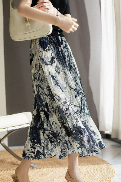 Lightweight Pleated Midi Skirt