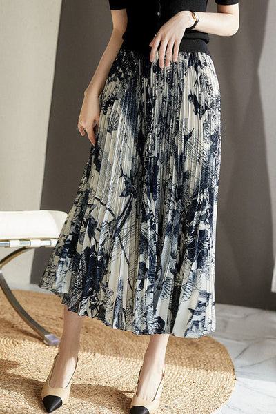 Lightweight Pleated Midi Skirt