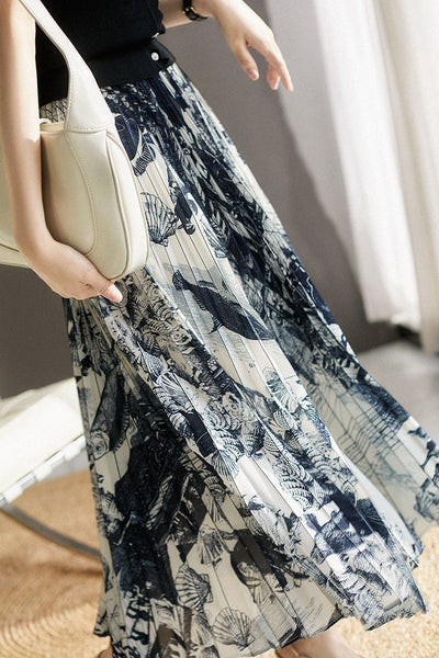 Lightweight Pleated Midi Skirt