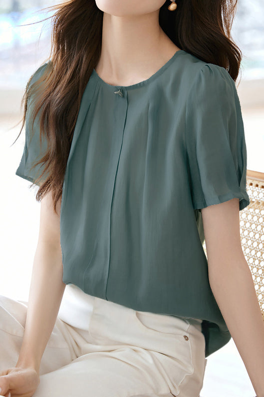 French Fresh Solid Color Shirt