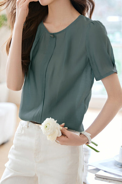 French Fresh Solid Color Shirt