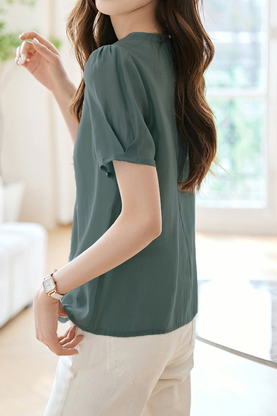 French Fresh Solid Color Shirt