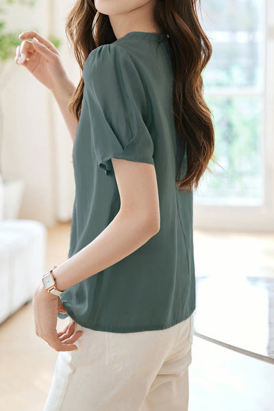French Fresh Solid Color Shirt