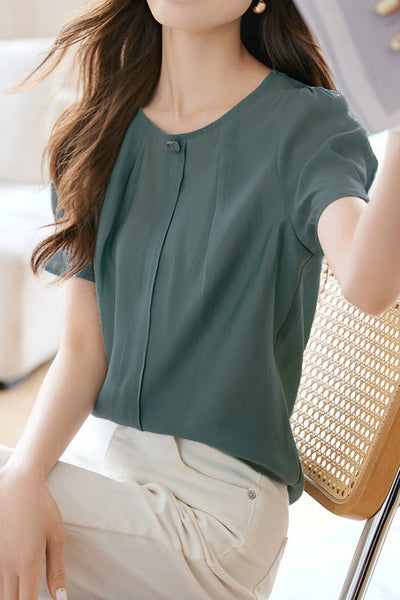 French Fresh Solid Color Shirt