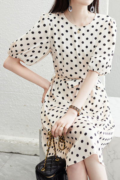 French Polka Dot Elegant Dress