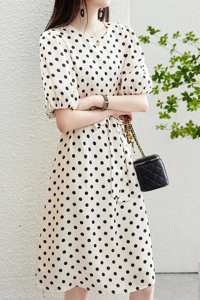 French Polka Dot Elegant Dress