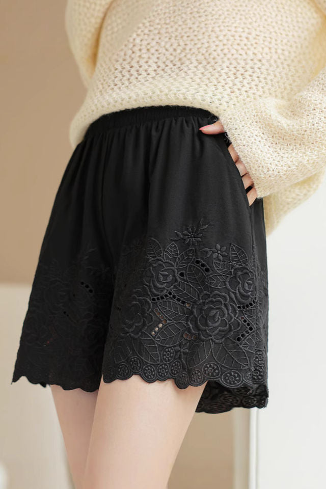 Embroidered Lace Underwear Shorts