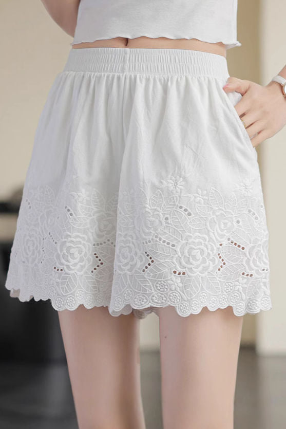 Embroidered Lace Underwear Shorts