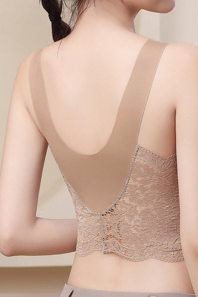 Lace latex fixed cup tank top