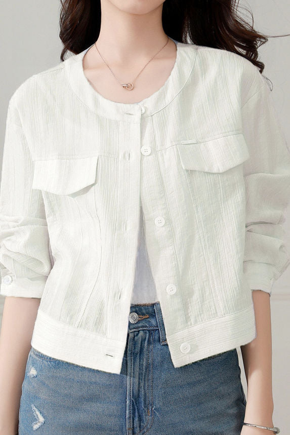 Round neck long sleeve sun protection jacket