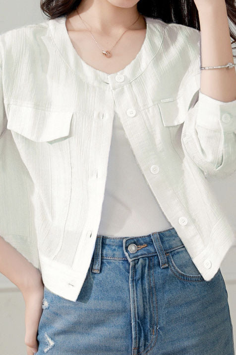 Round neck long sleeve sun protection jacket