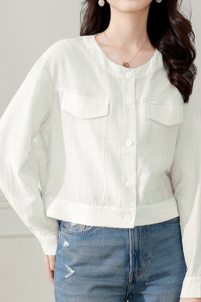 Round neck long sleeve sun protection jacket