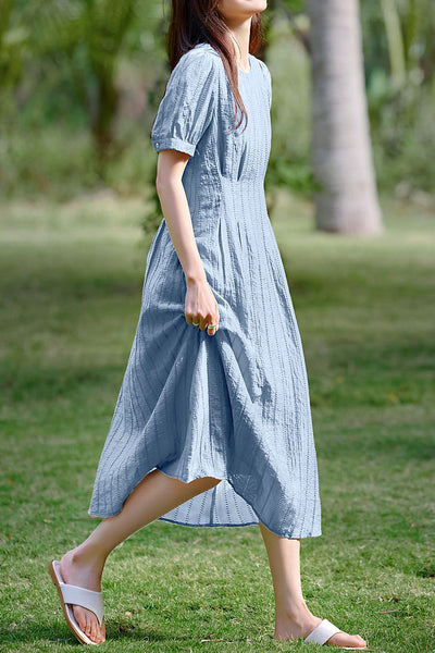 Solid color textured dress