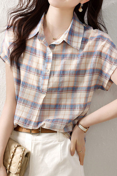 Classic plaid short sleeve shirt